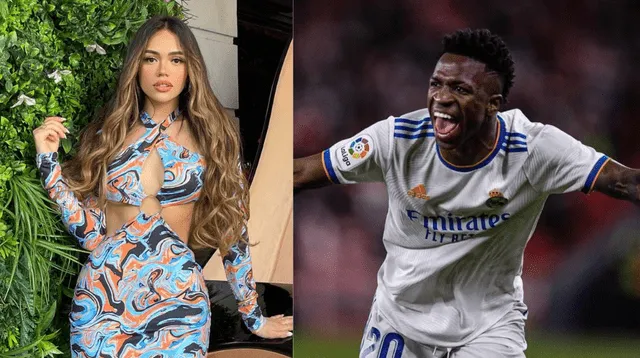 Mayra Goñi estuvo casi un mes en Madrid el año pasado, ciudad donde radica el futbolista Vinícius Júnior. Foto: Mayra Goñi /Instagram,  Vinícius Júnior/Instagram