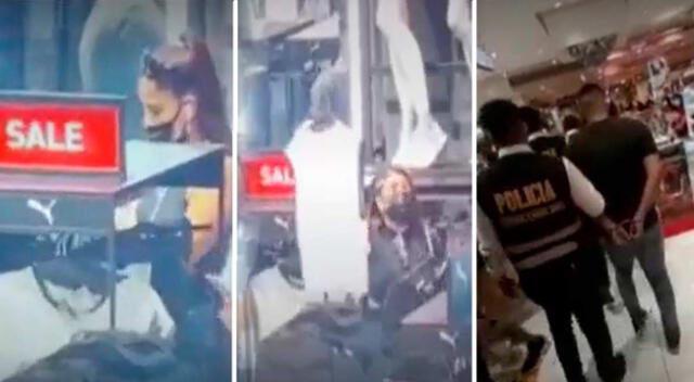 PNP captura a 'tenderos' robando 45 prendas de vestir de conocido centro comercial