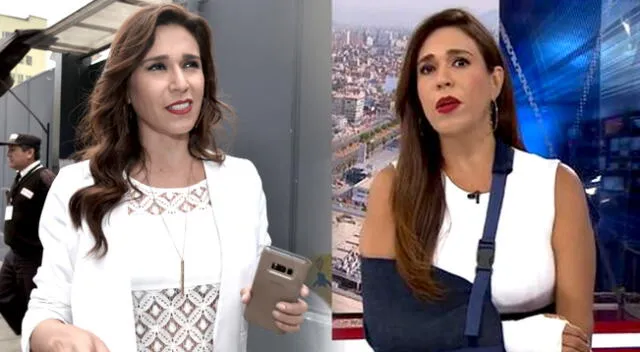 Verónica Linares sufrió aparatosa caída y aparece con yeso en América Noticias.