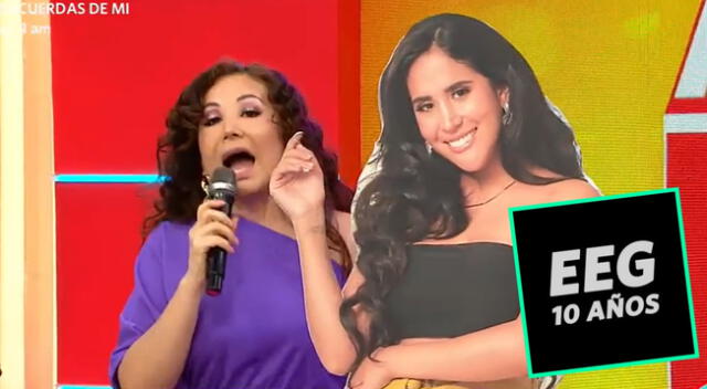 Janet Barboza se lució nuevamente con la figura de Melissa Paredes en el set de América Hoy, y se dirigió a la producción de Esto es guerra con pedido.