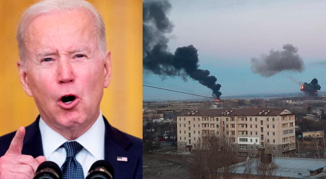 Joe Biden condenó el proceder militar de Vladimir Putin, quien envió tropas a Ucrania.