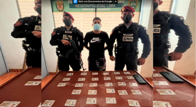 El detenido y las 29 licencias de conducir que escondía en una cajetilla de cigarros