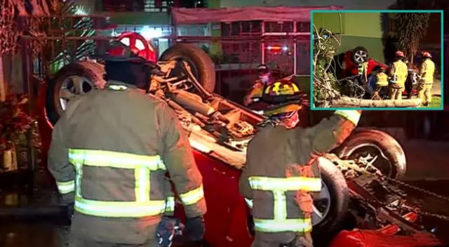 Los bomberos hicieron un arduo trabajo para poder reitrar a la conductora que estaba atrapada dentro de la unidad.