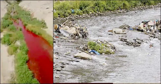 El río Huaycoloro contaminado por empresas clandestinas.