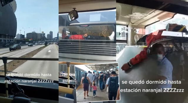 Peculiar escena registrada en bus del Metropolitano se hizo viral en las redes sociales.