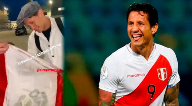 Gianluca Lapadula firmó la bandera del Perú a un hincha en Italia y escena conmueve en redes sociales.