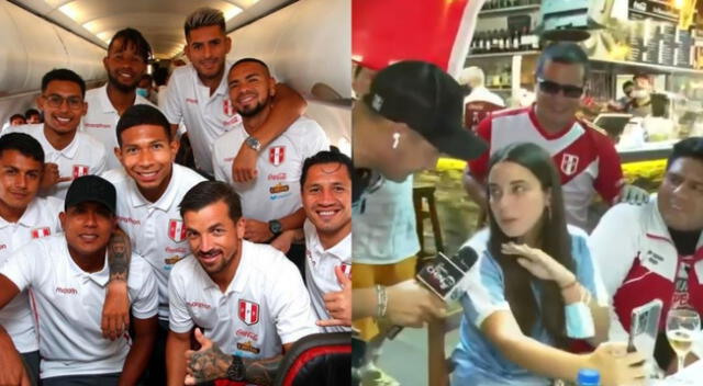 Joven uruguaya celebra con hinchas peruanos antes de Perú vs Uruguay
