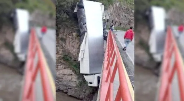 Apurímac: tráiler queda suspendido de puente tras despistarse en la vía Abancay - Challhuanca [VIDEO]
