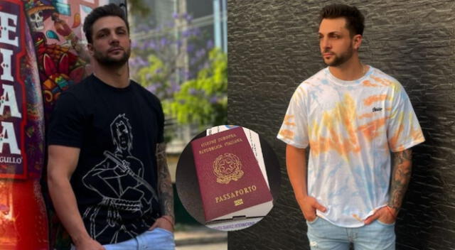 Nicola Porcella muestra orgulloso su pasaporte italiano