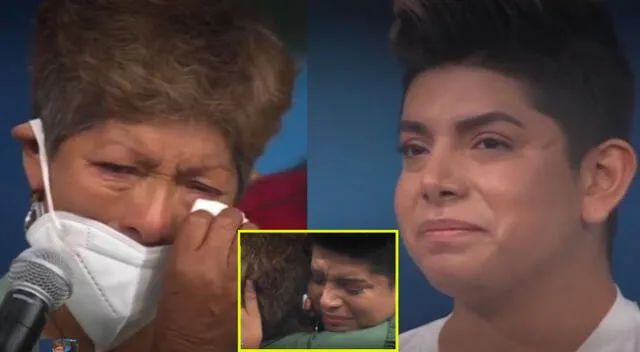 Bryan Arámulo llora al ver a su mamá.