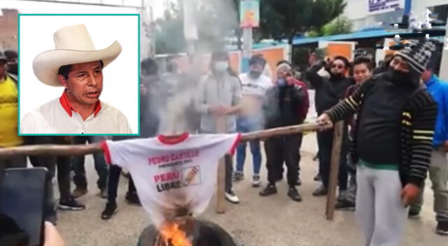 Transportistas de carga pesada quemaron polo de Perú Libre para reclamar al gobierno por alza del combustible.