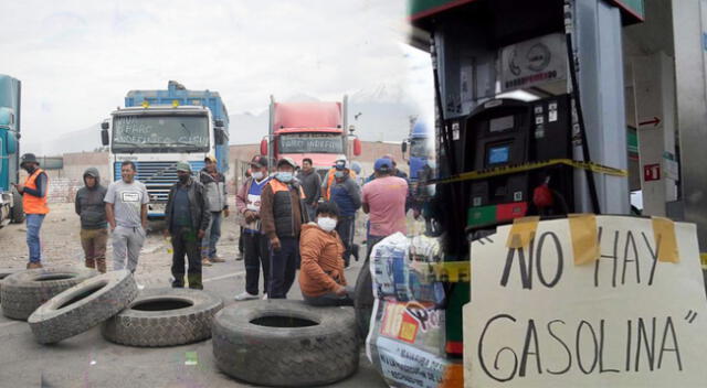 Paro de transportistas en la Panamericana Norte, genera escases de combustible en grifos de Arequipa.