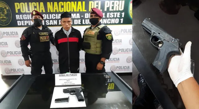 Policía Nacional del Perú intervino a este joven de 20 años que aseguró estar realizando el servicio militar, pero intentó cometer un robo armado.