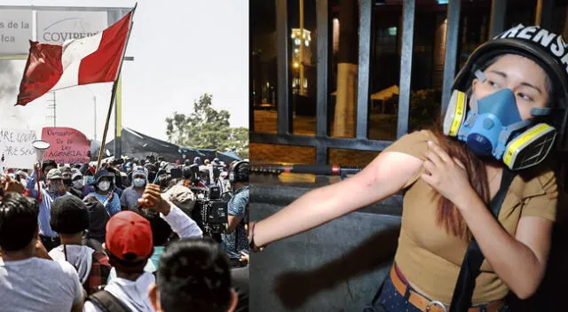 Hieren con piedra a periodista de La República durante manifestaciones en Cercado de Lima