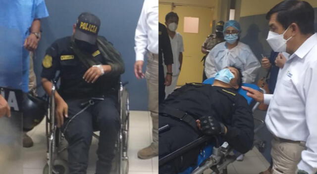 Mininter: 25 policías resultaron heridos durante manifestaciones en el Cercado de Lima [FOTOS]