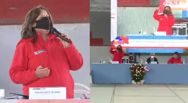 Dina Boluarte cantó himno Huanca, tras protestas de transportistas de carga pesada y agricultores.