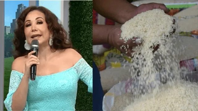 Janet Barboza molesta sobre posible alza de precio de arroz.