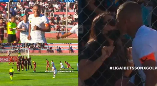 Ayacucho FC cerró la primera mitad con gol de Minzum Quina, quien besó a su novia en la tribuna.