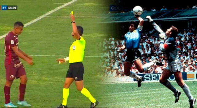 Alex Valera quiso imitar la acción de Diego Maradona.
