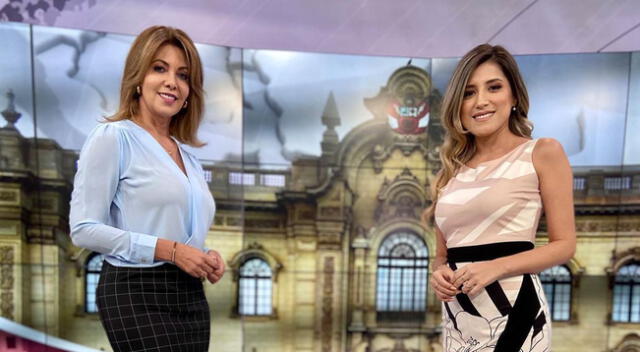 Junto a Maritere Braschi cuando condujeron noticiero juntas en Latina.