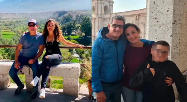 La actriz Connie Chaparro junto a su esposo Sergio Galliani pasearon por la catedral de Arequipa.