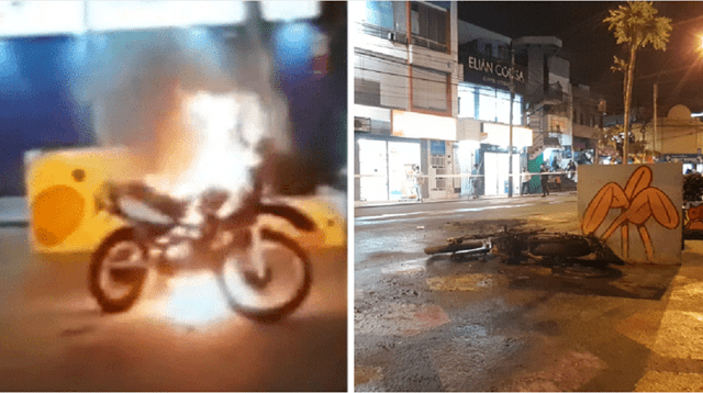 Vecinos queman motocicleta de delincuentes en Magdalena.