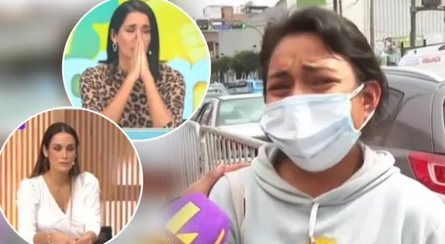 Gianella Neyra y Karina Borrero consternadas con pedido de madre afueras del Hospital del Niño.