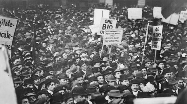 Histórica movilización de los obreros en Chicago, Estados Unidos.