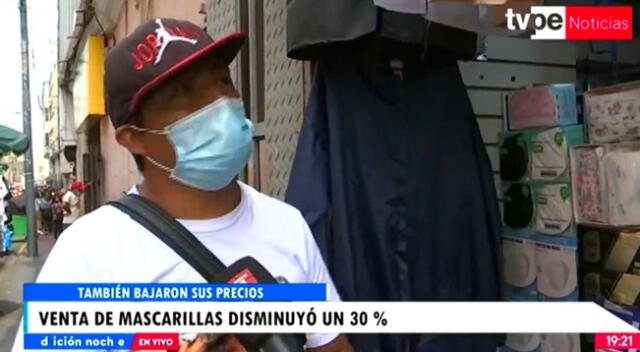 Negociantes han bajado los precios de mascarilla para poder vender su mercadería.