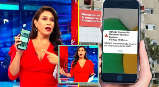 La conductora de noticias Verónica Linares y su peculiar reacción tras fuerte alarma del MTC.