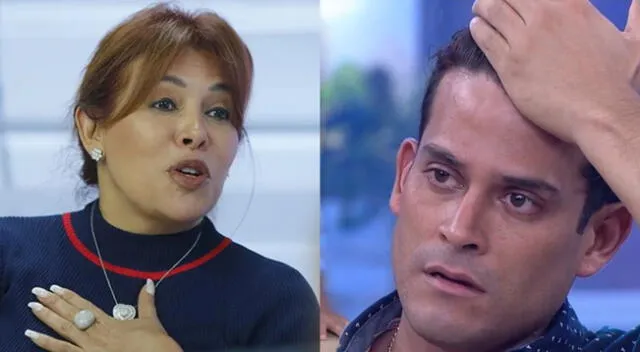 Magaly Medina le recordó a Christian Domínguez que lo vigilará pese a que está en una relación con Pamela Franco.