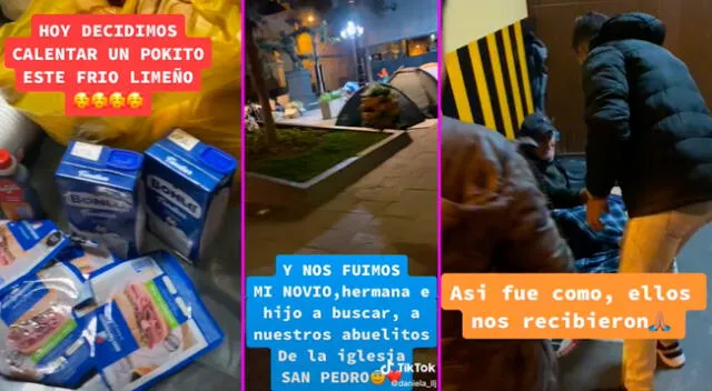 Los jóvenes les llevaron alimentos.