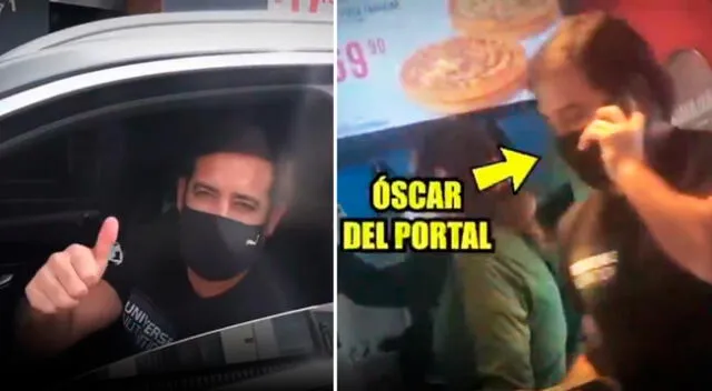 Óscar del Portal es interceptado por cámaras de TV.