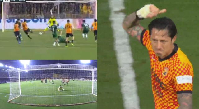 Gianluca Lapadula anotó así el gol del triunfo de Benevento en la semifinal ida de playoffs de Serie B de Italia.