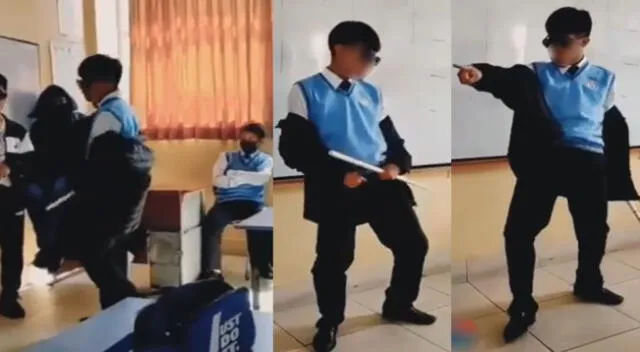 Peculiar baile de un alumno se ha vuelto viral en las redes sociales.