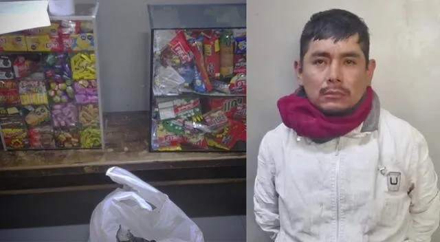 Delincuente es atrapado por robar dulces en Huancayo.
