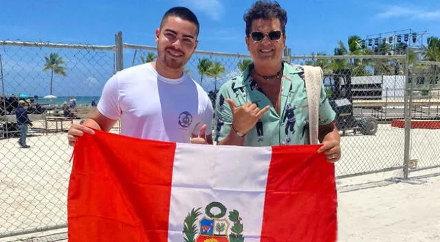 Álvaro Rod junto a Carlos Vives, con quien compartirá escenario en Premios Heat 2022.