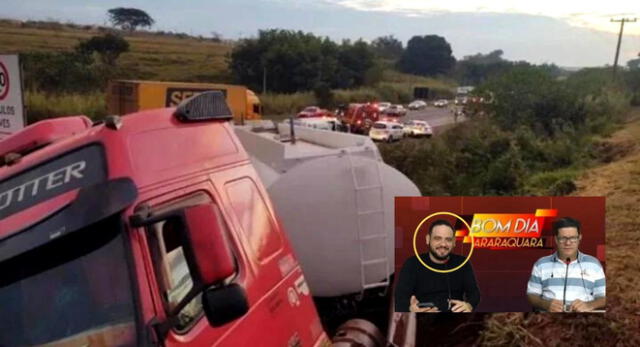 El camión que chocó contra el vehículo del periodista de 32 años, en San Pablo, Brasil.