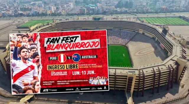 Entérate cómo puedes ver en pantalla gigante el Perú vs. Australia en el Estadio Monumental.