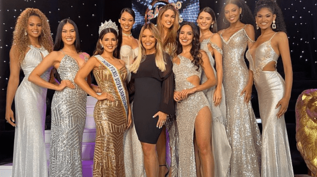 Candidatas del Miss Perú realizaron una sesión de fotos en bikini dorado.