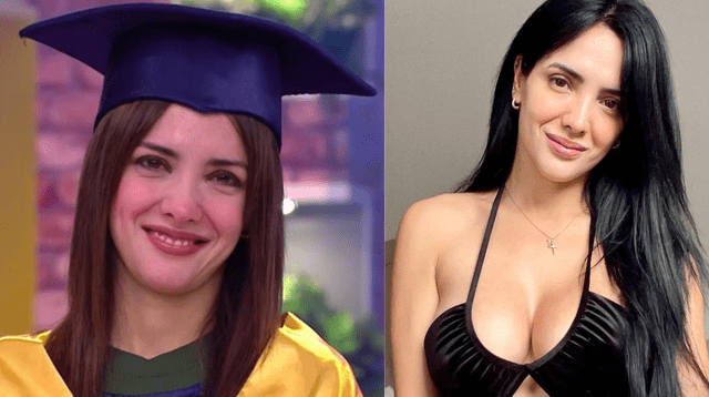 Rosángela Espinoza emocionada con su graduación.