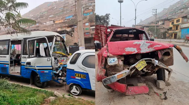 Choque de vehículos de transporte público generó alarma en Villa María del Triunfo.