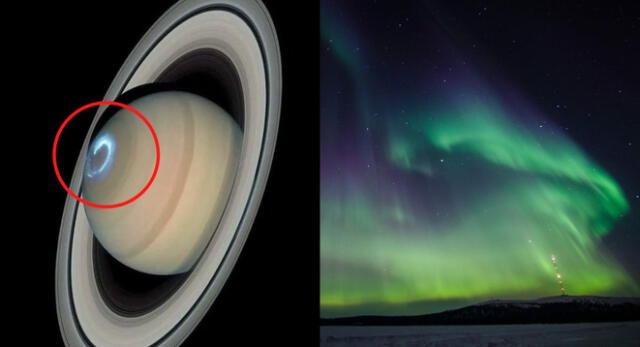 Saturno también tiene extraordinarias auroras boreales en su atmosfera. Conoce más aquí.