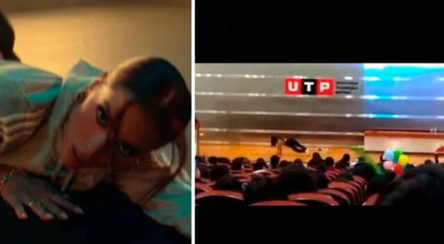 La joven universitaria se mandó con tremendo paso de baile.