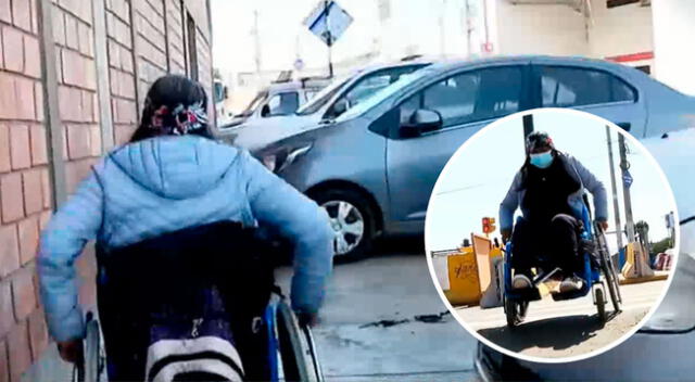 Mujer en silla de ruedas muestra el drama que vive a diario para trasladarse por las calles de Lima.