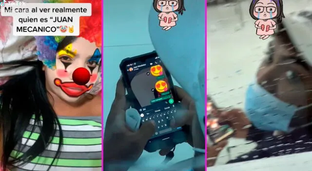 La joven se escondió detrás de su novio para ver su conversación en WhatsApp.