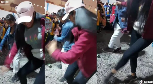 Llamativo baile de las jóvenes se hizo viral en las redes sociales.