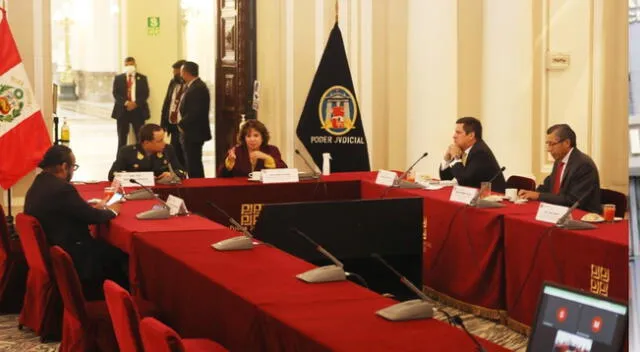 Presidenta del Poder Judicial Elvia Barrios se reunió con la Policía, Fiscalía y Ministerio de Justicia para funcionamiento de Unidad de Flagrancia en Trujillo