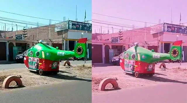 Mototaxi helicóptero llega a Tacna y sorprende a cientos de ciudadanos.