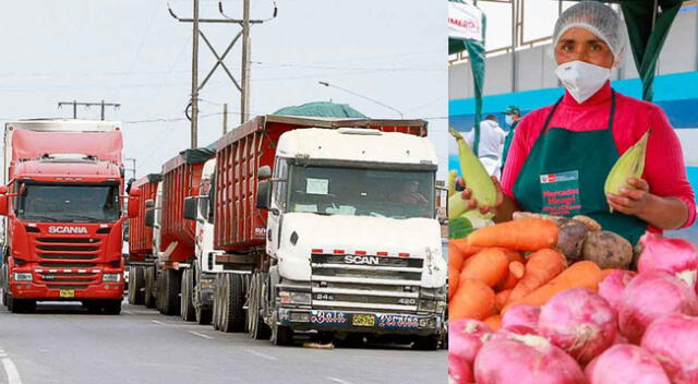 Este lunes 27 de junio se acatará el paro de transporte, el cual trae como consecuencias el no ingreso de alimentos a los mercados de Lima. Composición El Popular.